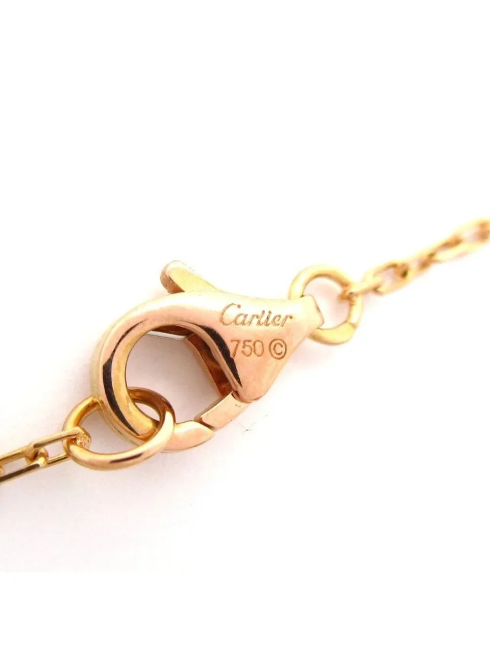 Cartier Necklace Logo Double C 18k Pink Gold Diamond
